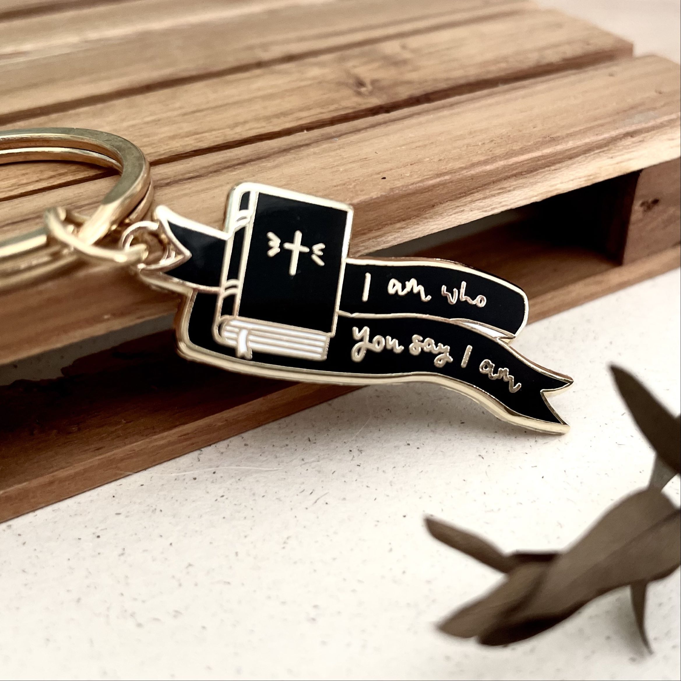 Bible verse keychain, featuring the phrase "I am who You say I am", created by a faith-based gift shop in Singapore, Kindled Ministries by The Kindled Collective. Perfect for baptisms, Christmas, or just a thoughtful reminder for a fellow friend in Christ.