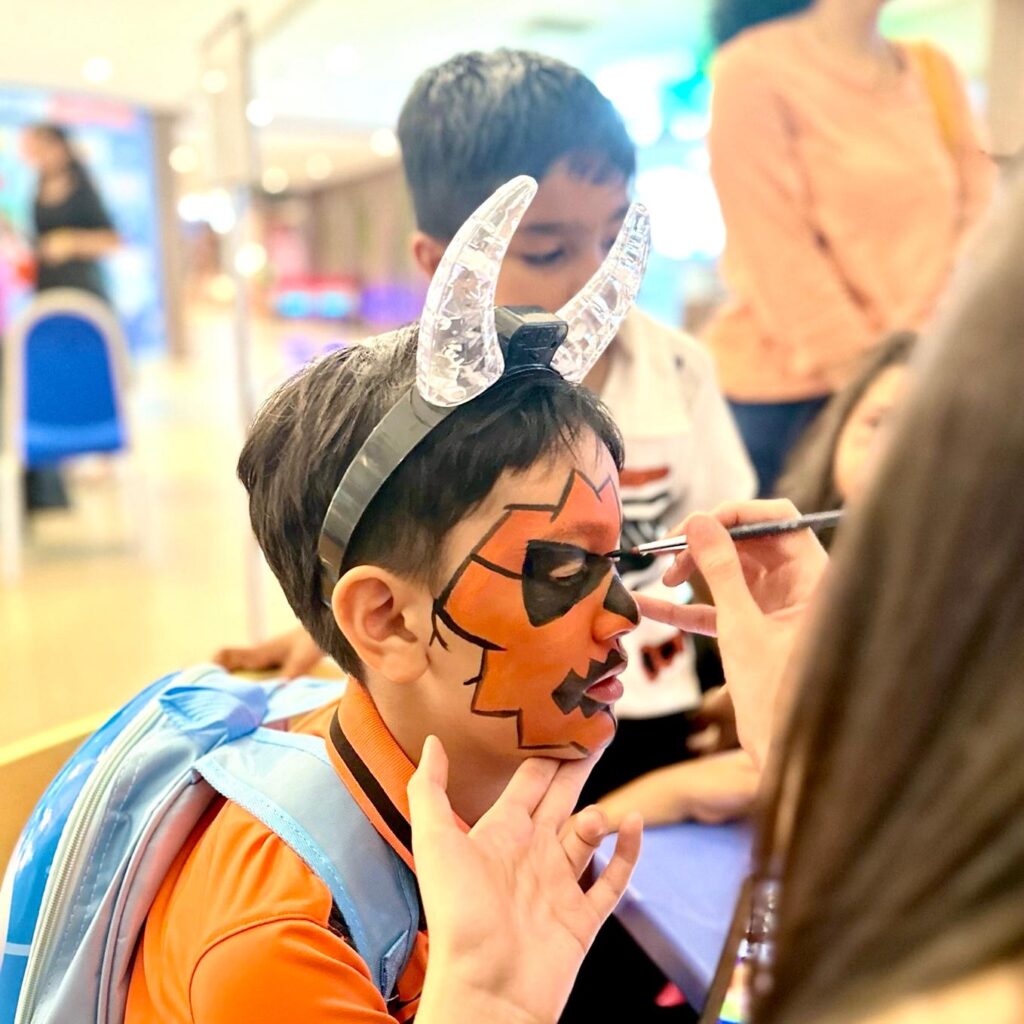 Facepainting for Children's parties by The Kindled Collective - scary design on face - halloween themed